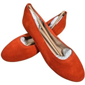 Violet & Red Windsor Ballet Suede‎ Flats Orange Red 8 NWT
